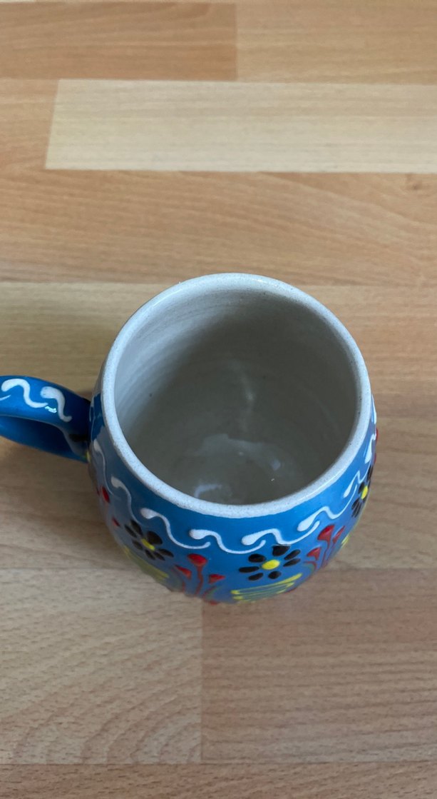 Renkli Mavi Seramik Kupa - Görsel 3