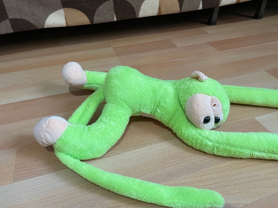 Yeşil Uzun Kollu Peluş Maymun Oyuncak - Görsel 2