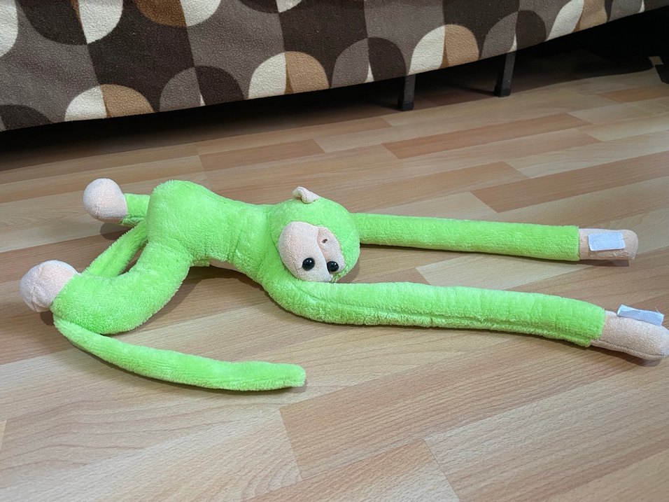 Yeşil Uzun Kollu Peluş Maymun Oyuncak - Görsel 4