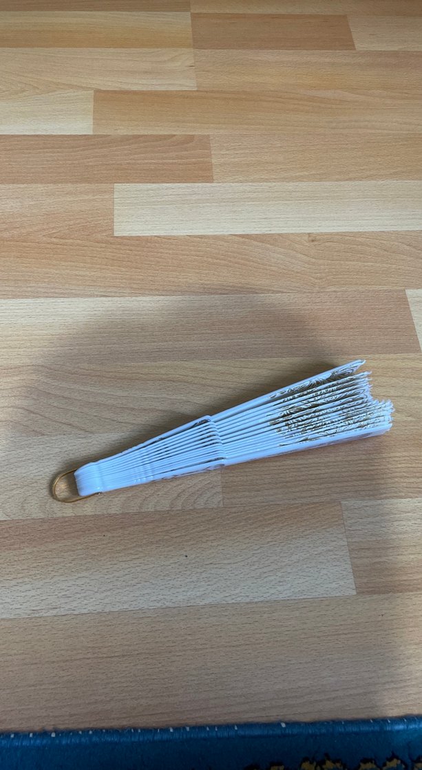 Beyaz Dantel Kelebek Desenli Yelpaze - Görsel 2