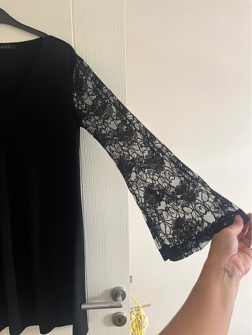 Kolları dantel L beden ince elbise - Görsel 3