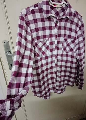 Koton Bordo Gömlek Kadın - Görsel 5