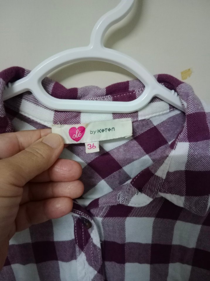 Koton Bordo Gömlek Kadın - Görsel 4