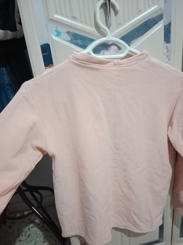 Kız Çocuk Pudra Pembe Uzun Kollu Basic Tişört - Görsel 2