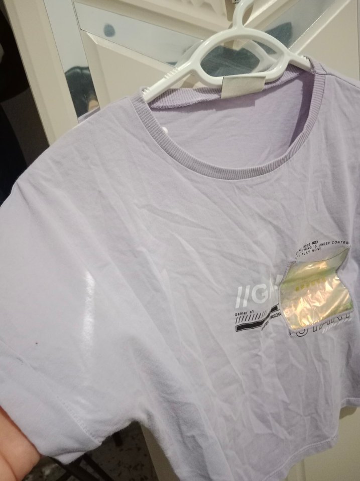 LCW Kız Çocuk Lila, Baskılı Kısa Kollu Tişört - Görsel 2