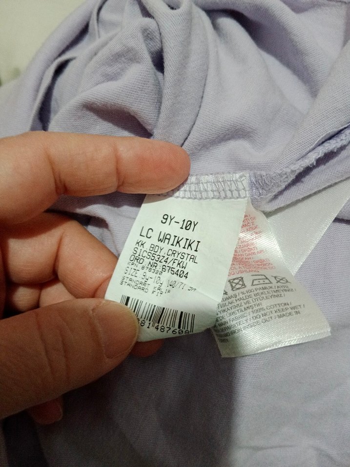 LCW Kız Çocuk Lila, Baskılı Kısa Kollu Tişört - Görsel 5