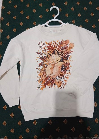 Koton kız Çocuk Beyaz Baskılı Sweatshirt - Görsel 4