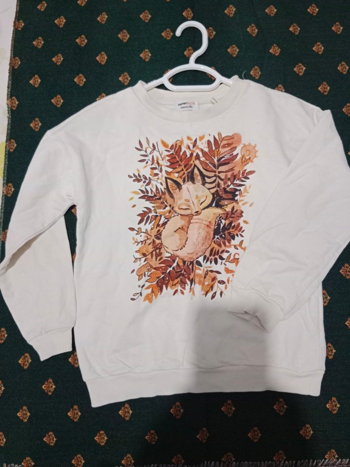 Koton kız Çocuk Beyaz Baskılı Sweatshirt - Görsel 4