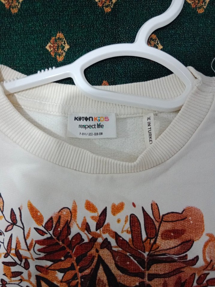 Koton kız Çocuk Beyaz Baskılı Sweatshirt - Görsel 5