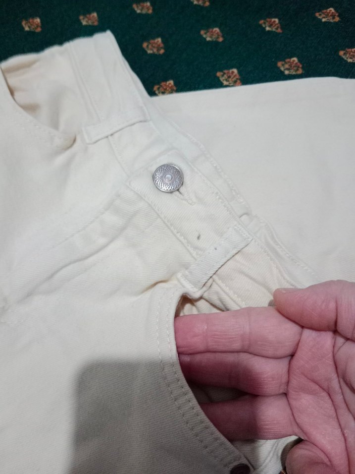 Kızlar için Bej Pamuklu Rahat Pantolon - Görsel 3