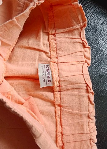 Düğmeli turuncu Keten Kız Çocuk Pantolon - Görsel 4