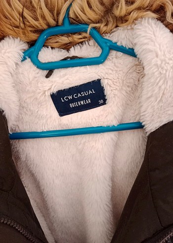 LC Waikiki haki renk Kadın Midi Boy Peluş Kürklü Kaban - Görsel 2