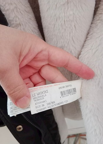 LC Waikiki haki renk Kadın Midi Boy Peluş Kürklü Kaban - Görsel 6