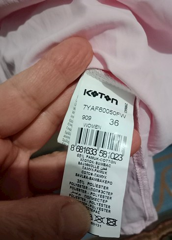 Koton Pembe Straplez Nakışlı Bluz - Görsel 6