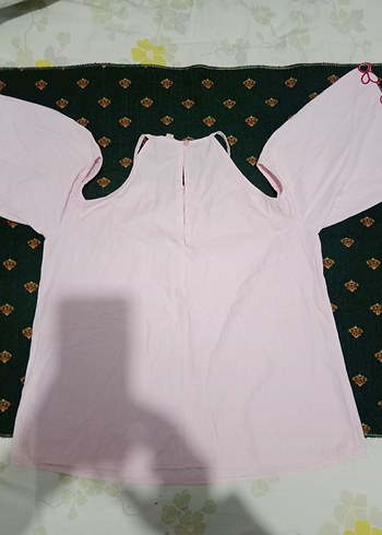 Koton Pembe Straplez Nakışlı Bluz - Görsel 4