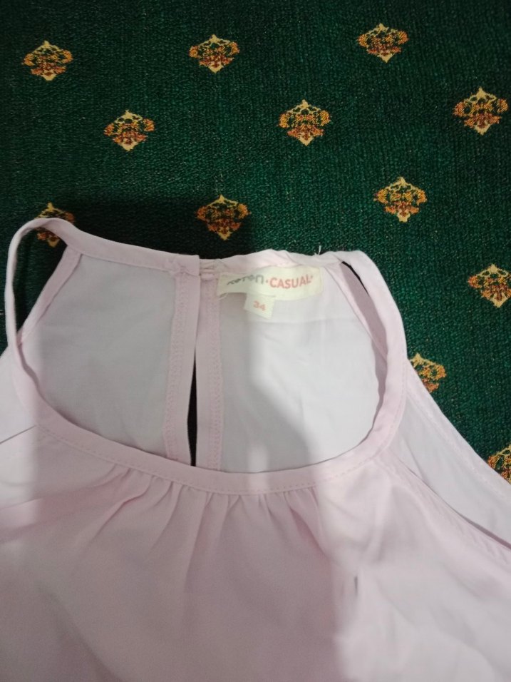 Koton Pembe Straplez Nakışlı Bluz - Görsel 3