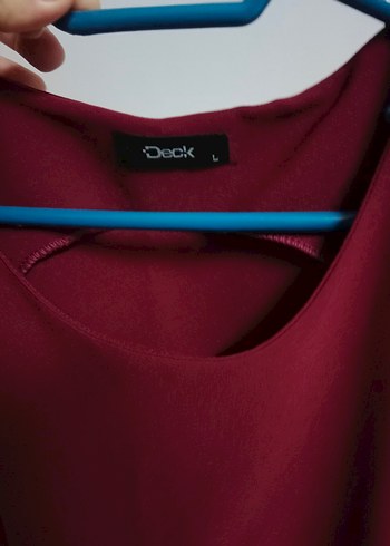 Bordo Midi V Yaka Kolsuz Elbise - Görsel 3