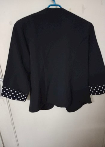 Düğmeli Siyah Mini Kadın Blazer Ceket - Görsel 2