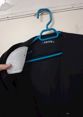 Düğmeli Siyah Mini Kadın Blazer Ceket - Görsel 5