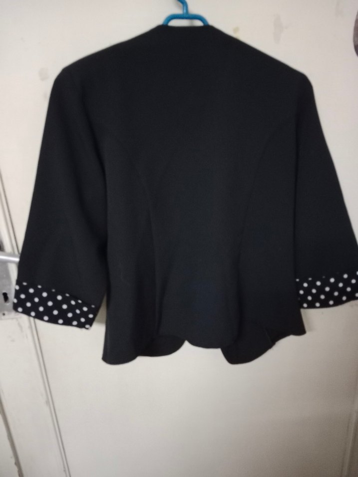 Düğmeli Siyah Mini Kadın Blazer Ceket - Görsel 2