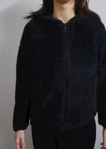 Siyah Peluş Kadın Ceket - Görsel 2