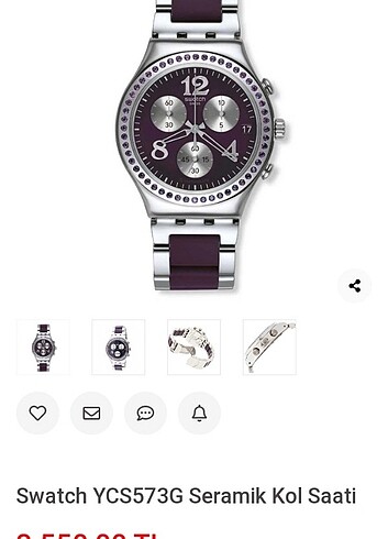Swatch Swatch Marka Çelik Kordon Yuvarlak Kasa Taşlı Seramik Bayan Saat