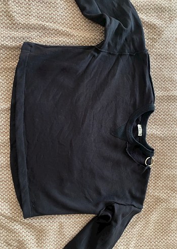 %100 pamuk crop sweatshirt