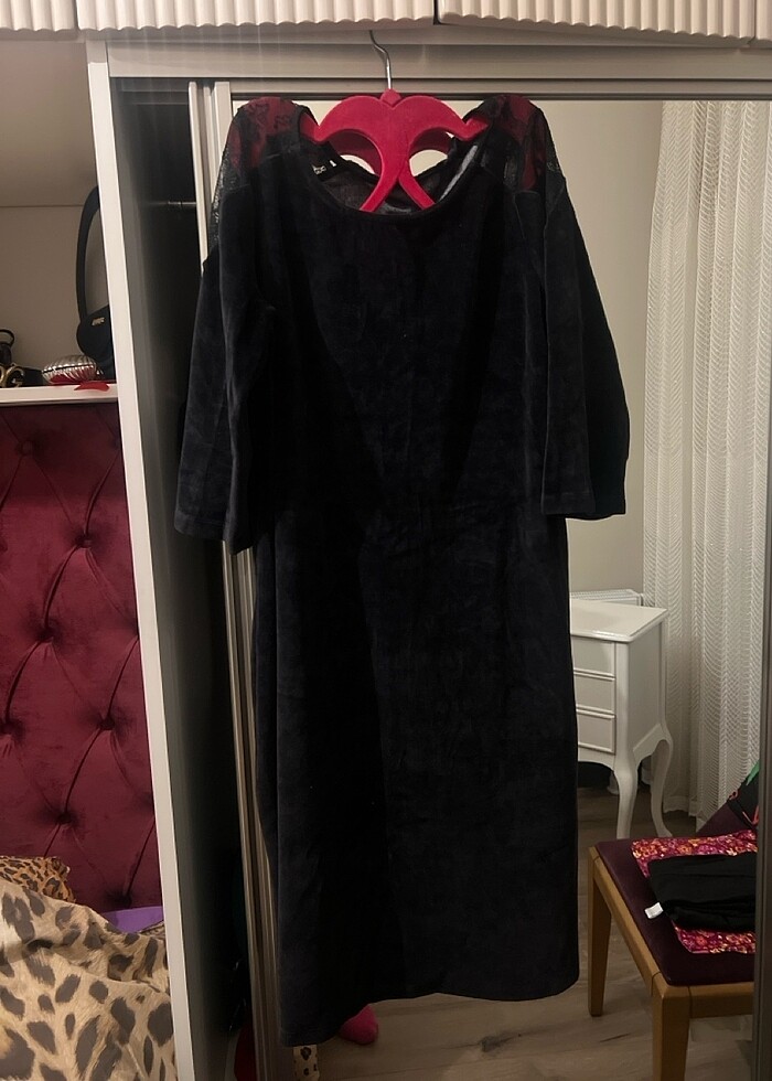 Kadife elbise - Görsel 4