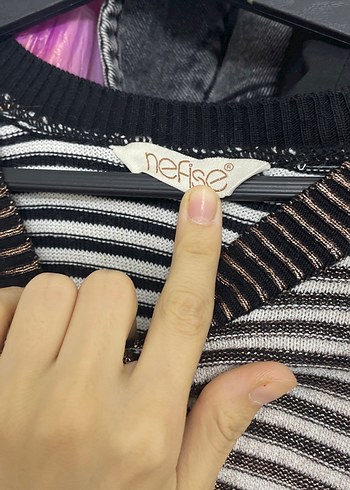 Çizgili parlak tunik tarzı - Görsel 3