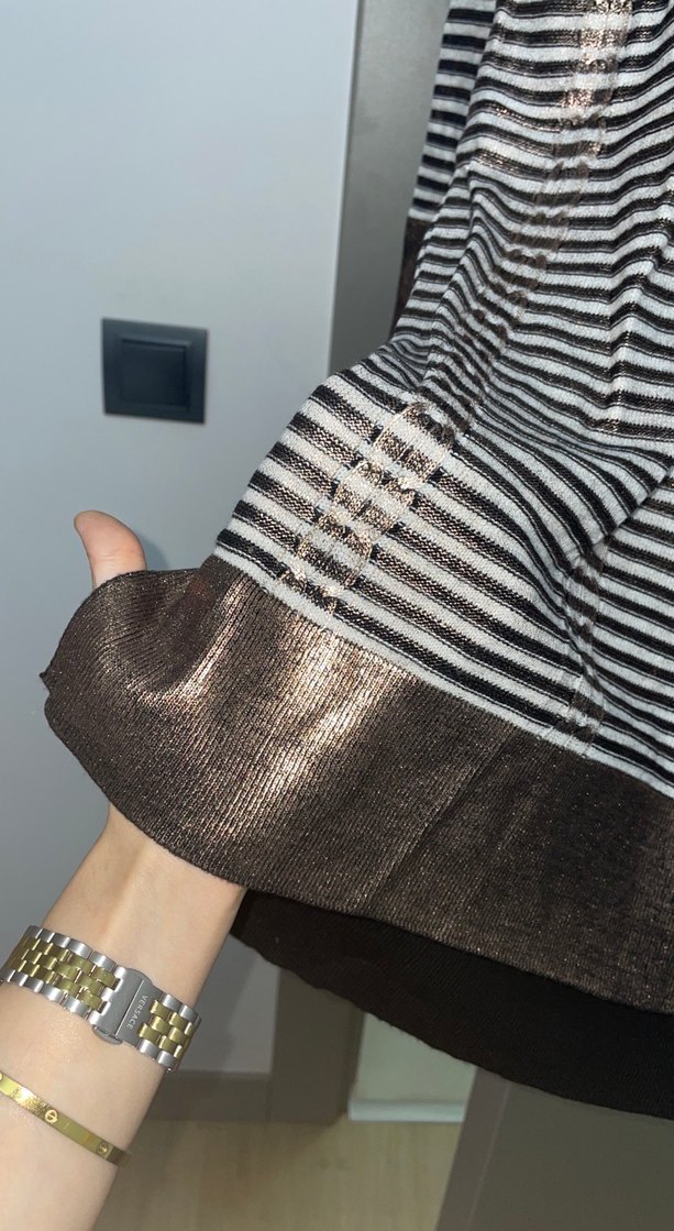 Çizgili parlak tunik tarzı - Görsel 2