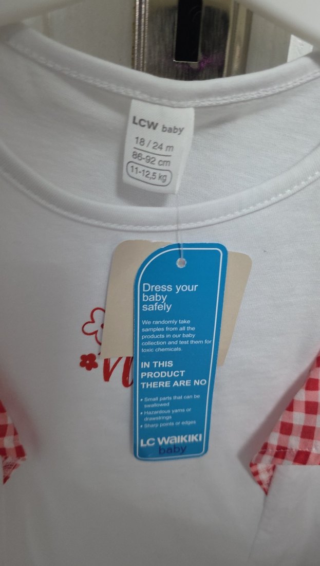 Kız Çocuk Beyaz Fırfırlı Kısa Kollu Tişört - Görsel 2