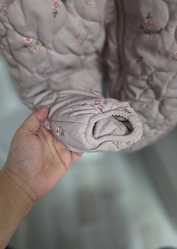 Pembe Çiçekli Bebek Kız Tulumu - Görsel 6