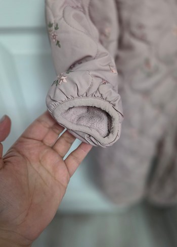 Pembe Çiçekli Bebek Kız Tulumu - Görsel 4