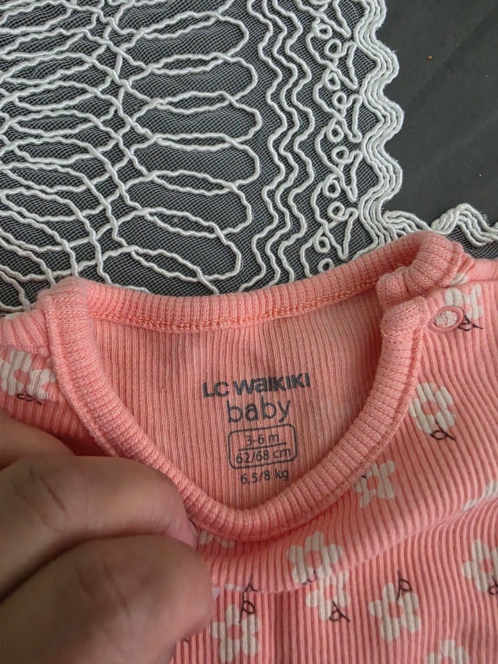 Kız bebek çiçekli pembe tshirt - Görsel 2