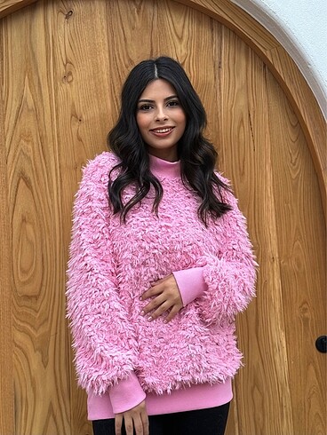 Pembe peluş sweat