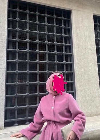 Mango Pudra Pembe Minimalist Kaz Tuylu Kaban