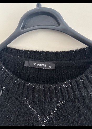 44 Beden Lcw 2xl siyah simli kazak