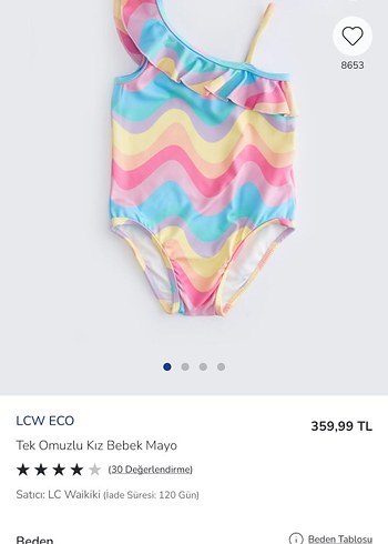 LCW ECO Tek Omuzlu Kız Bebek Mayo
