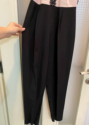 Dantel İşlemeli Pembe Siyah Uzun Tulum - Görsel 3