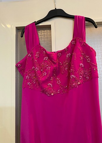 Pembe Drapeli Abiye Elbise - Görsel 2