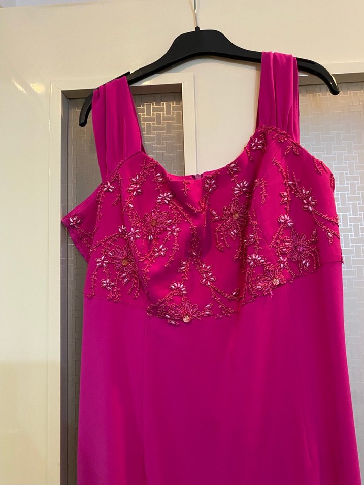 Pembe Drapeli Abiye Elbise - Görsel 2