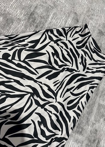 Zebra kadın saten etek , Fırfırlı, Modern Stil - Görsel 3