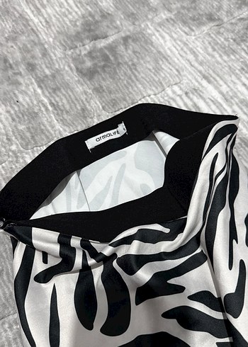 Zebra kadın saten etek , Fırfırlı, Modern Stil - Görsel 4