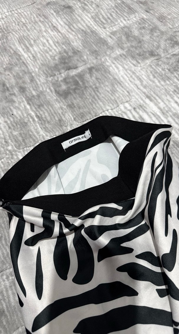 Zebra kadın saten etek , Fırfırlı, Modern Stil - Görsel 4