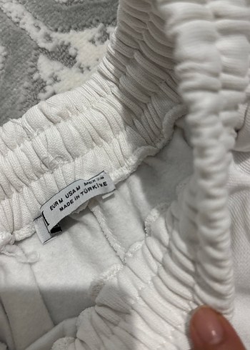 Kadın Beyaz Pamuklu Rahat Kesim Eşofman - Görsel 4