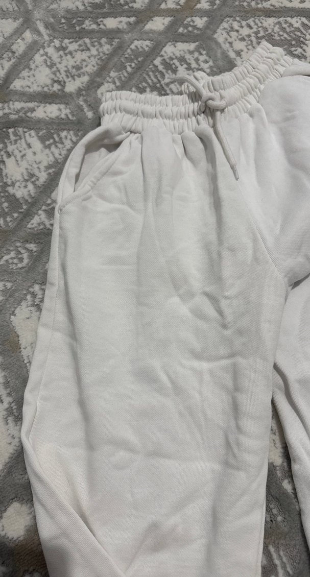 Kadın Beyaz Pamuklu Rahat Kesim Eşofman - Görsel 2