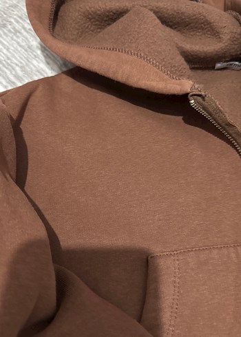 Kadın şardonlu kahverengi fermuarli ceket - Görsel 3