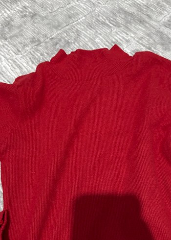 Kırmızı Balıkçı Yaka Kadın Kazak - Görsel 2