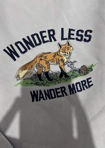 Gri Baskılı Kadın Sweatshirt - Görsel 2