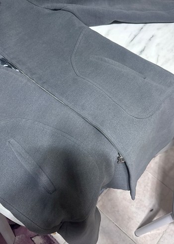 Gri Kürklü Yaka Kadın Kaban - Görsel 3